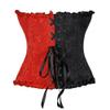 Corsets For Women Gothic Black Splicing Red Jacquard Zipper Sexy Overbust Corset Size S-6Xl-Multi_S view 2