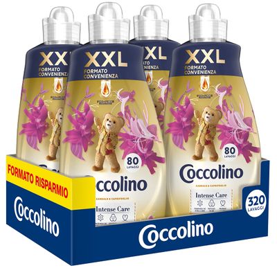 Coccolino Concentrated Softener Sandal & Honeysuckle 8 Liters 320 Washes, 4x80 Washes