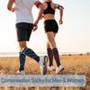 Keskale Compression Socks for Men & Women 20-30 mmHg Knee High -Best Support for Medical, Athletic, Sports, Travel (1/2Pairs), 2pairs-white,blue, Large-X-Large view 2