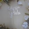 Silver Glitter Cheers to 15 Years Cake Topper - 15th Birthday / Anniversary Party Decorations view 4