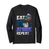 Otaku Kawaii Japanese Ramen Noodles Waves Manga Foodie Anime Long Sleeve T-Shirt view 1