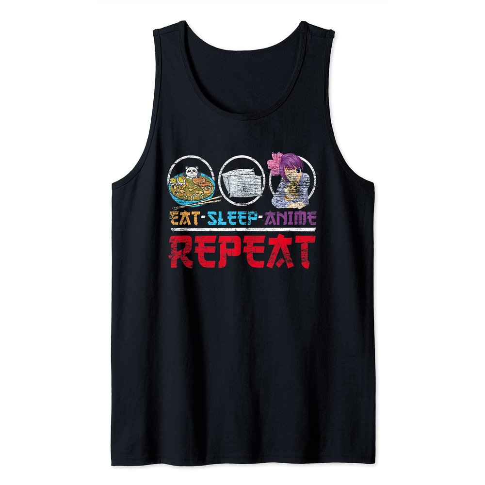 Otaku Ramen Noodles Kawaii Japanese Manga Panda Bear Anime Tank Top
