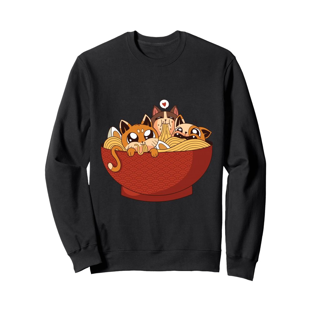 Cats Japanese Ramen Noodles Sweatshirt