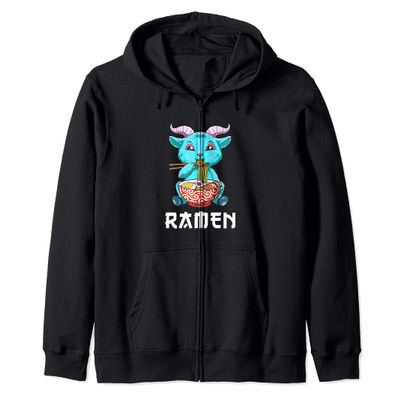 Anime Ramen Baphomet Zip Hoodie