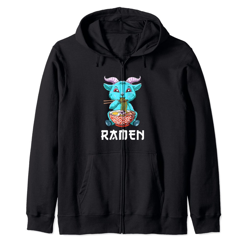 Anime Ramen Baphomet Zip Hoodie
