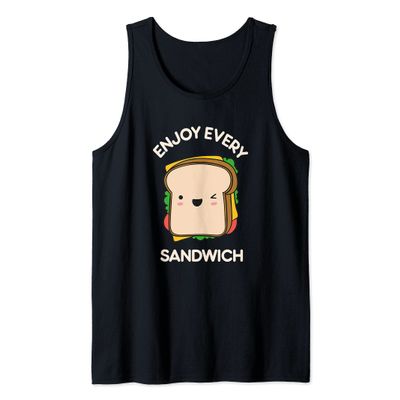 Enjoy Every Sandwich Kawaii Cute Foodie Warren Zevon Quote Tank Top