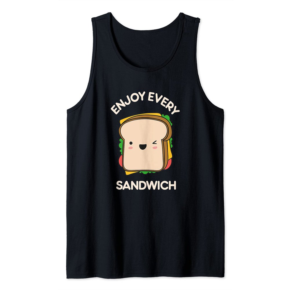 Enjoy Every Sandwich Kawaii Cute Foodie Warren Zevon Quote Tank Top