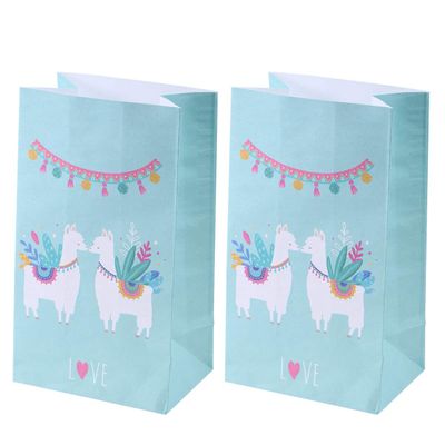 12PCS Kraft Paper Bags Alpaca Square Bottom Paper Bags Candy Bags Baking Dessert Party (21x12x8cm) Perfect Decoration Ever