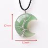 1PC Natural Crystal Pendant Tree of Life Moon Shape Stone for Men Women Jewelry Mineral Jewelry Energy Stone DIY Gift-Amethyst view 3