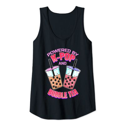 Womens Bubble Tea Boba K-POP Music Lover Korean Milk Anime Tank Top