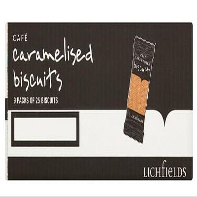 Lichfields Caramelised Biscuits (9 Packs of 25 Individually Wrapped Bisuits) - Box of 225