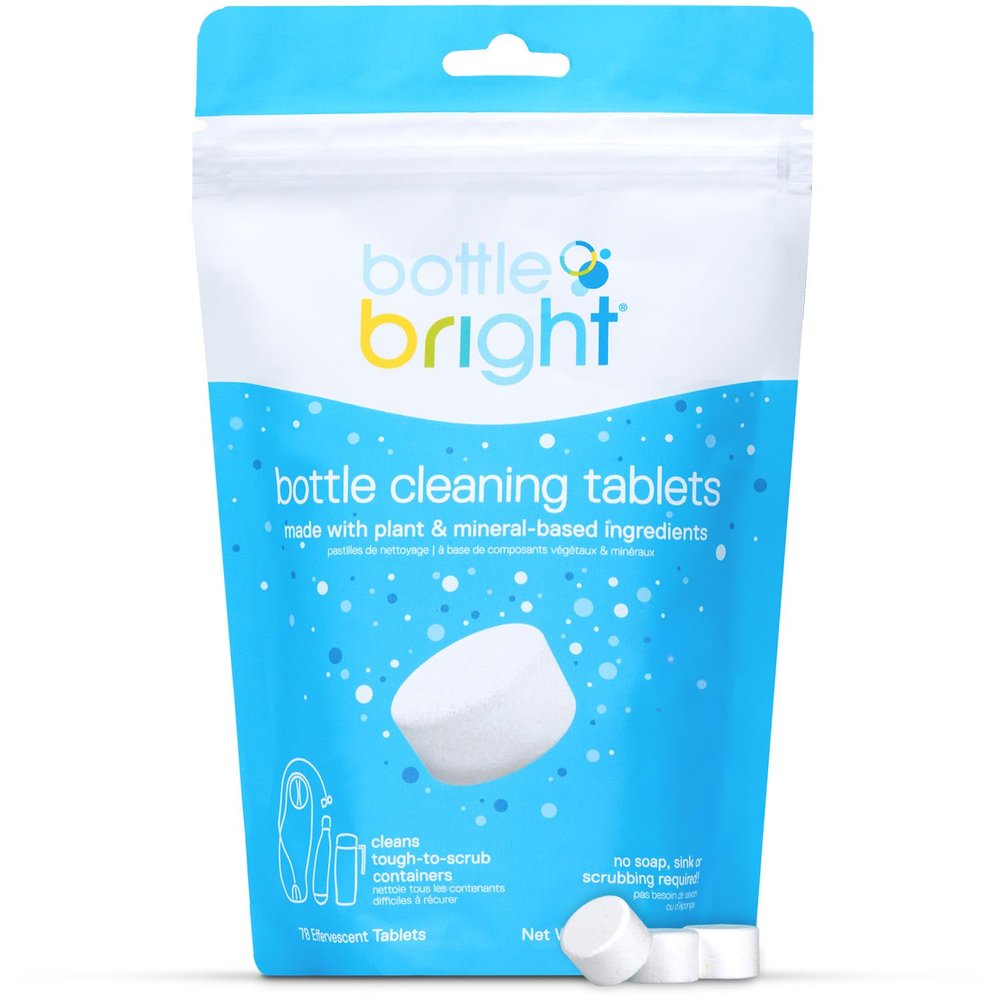 Bottle Bright Bulk Pack (78 Tablets) - Water Bottle, Container & Hydration Pack Cleaning Tablets - Fresh and Clear - Safe and Free of Harmful Ingredients