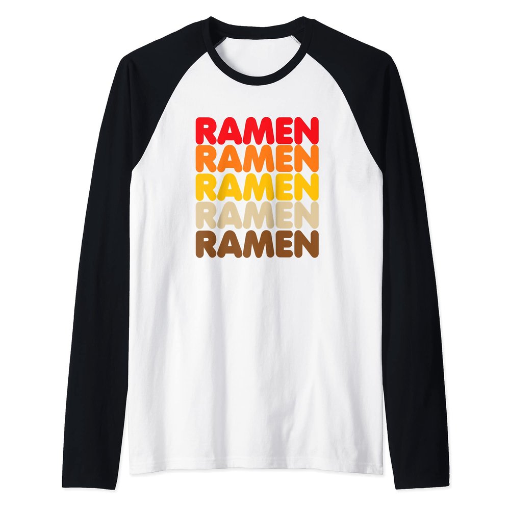 Ramen Ramen Ramen Vintage 70s Asian Noodles Love Raglan Baseball Tee