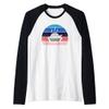 Cool Retro Sunset Japanese Ramen: Food Lover Asian Noodles Raglan Baseball Tee view 1