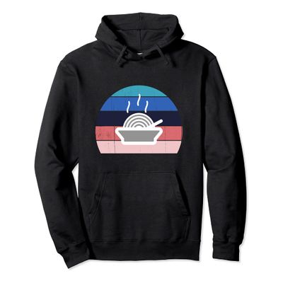 Cool Retro Sunset Japanese Ramen: Food Lover Asian Noodles Pullover Hoodie