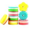 JIANGLAI 1Pc Round Sunflower Shaped Kitchen Cleaning Sponge Brush Tableware Glass Wash Dishes Sponge Scouring Pads Rag Dishcloth view 2