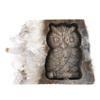 Lendiecrystal 1pc Natural Crystal Cluster Owl Skull Quartz Crystal Hand Carved Point Specimen Reiki view 1