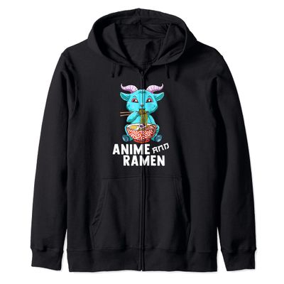 Anime Ramen Baphomet Zip Hoodie