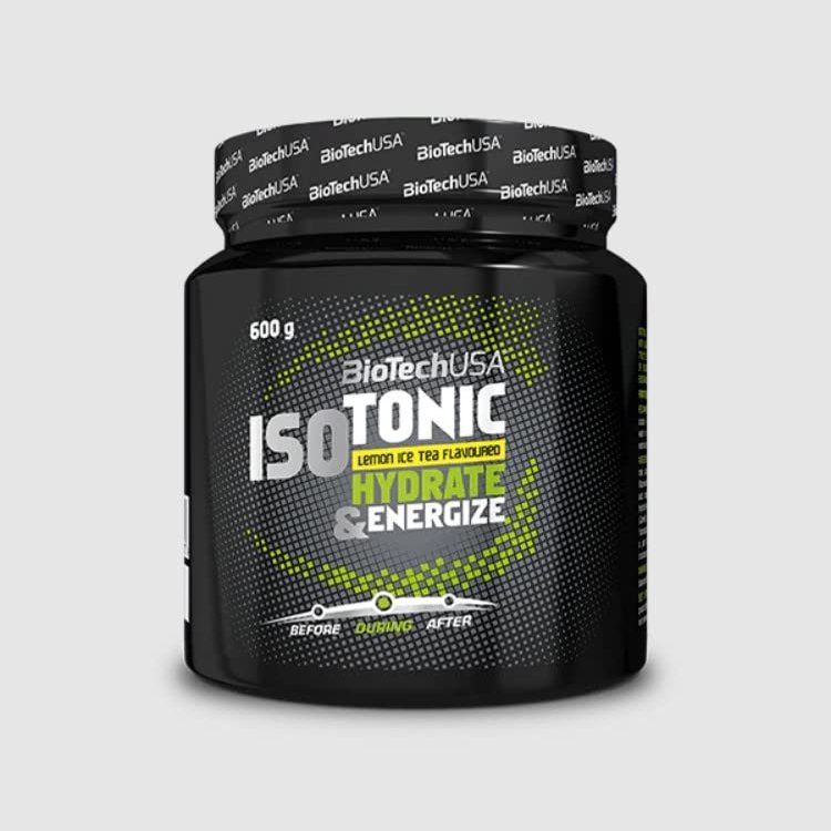 BioTechUSA IsoTonic Drink Powder | High Carb & Electrolyte Blend | with Vitamins | Ideal for Endurance Training | Gluten-Free & Refreshing | 600g | Lemon iced Tea