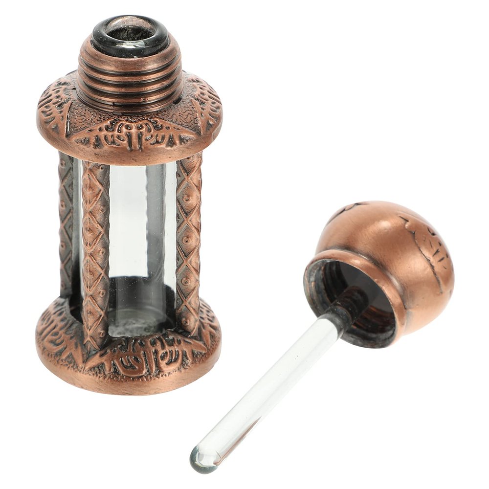 minkissy Glass Oil Bottle Vintage Perfume Container Dropper for Homemade Aromatherapy
