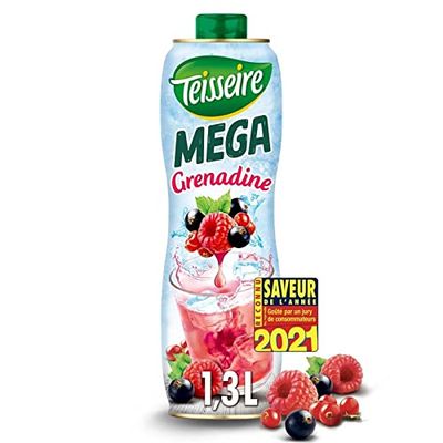 TEISSEIRE - Mega-Grenadine Syrup 130 cl - Pack of 3