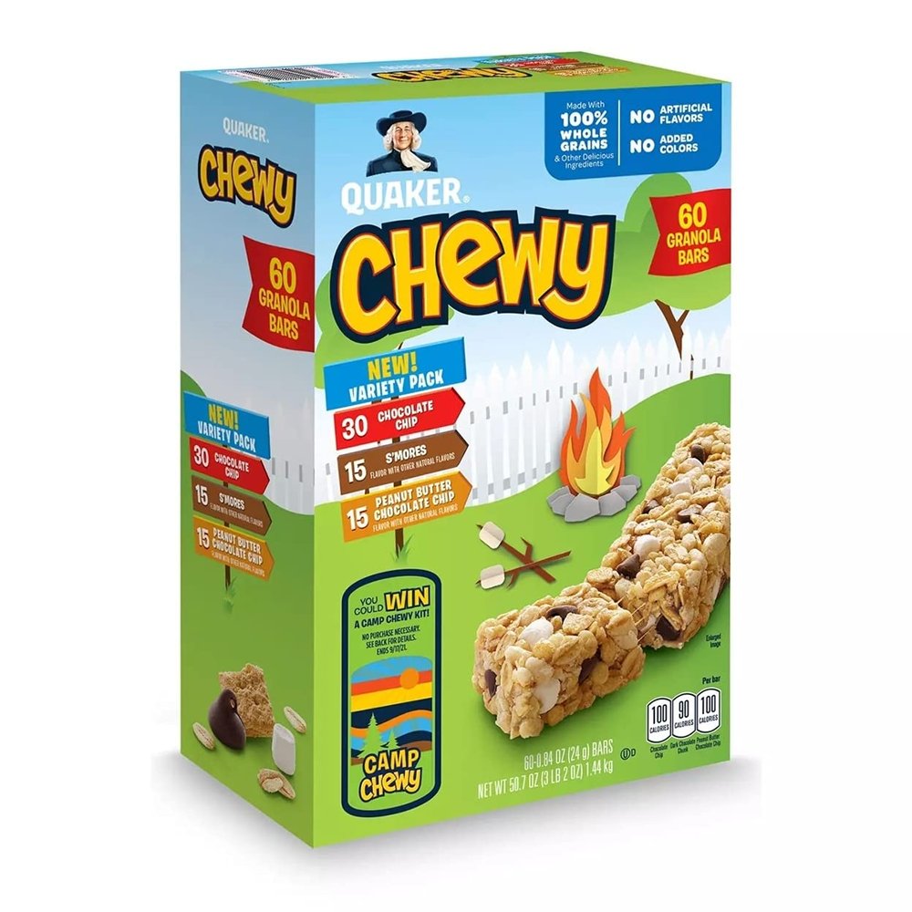 Quaker Chewy Granola Bars Camp Chewy Variety Pack, 60 ct.