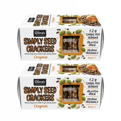 Olina's Bakehouse Simply Seed Crackers Original 80g | Pack of 2