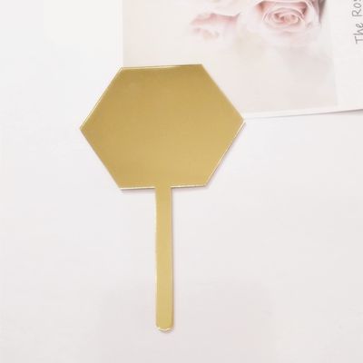 12PCS Blank Hexagon Acrylic Cake Toppers, Personalised Cake Topper, DIY Cake Topper, Cake Topper Blanks for Wedding, Birthday Festival Party Cake Decorations (Gold Mirror)