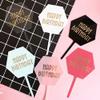 12PCS Blank Hexagon Acrylic Cake Toppers, Personalised Cake Topper, DIY Cake Topper, Cake Topper Blanks for Wedding, Birthday Festival Party Cake Decorations (Black Acrylic) view 3
