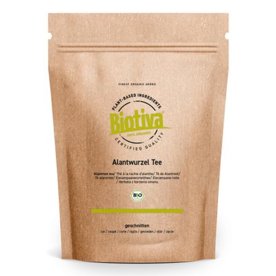Biotiva Elecampane Root Organic Tea 1000g (2x500g) - Inula Helenium - Elecampane - Composite Flower - Herbal Tea - Bottled in Germany (DE-KO-005) - Vegan