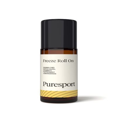 Puresport 1000mg Muscle & Joint Freeze Roll-On | 50ml | Witch-Hazel, Peppermint & Lemongrass Essential Oil | Pain and Muscle Recovery