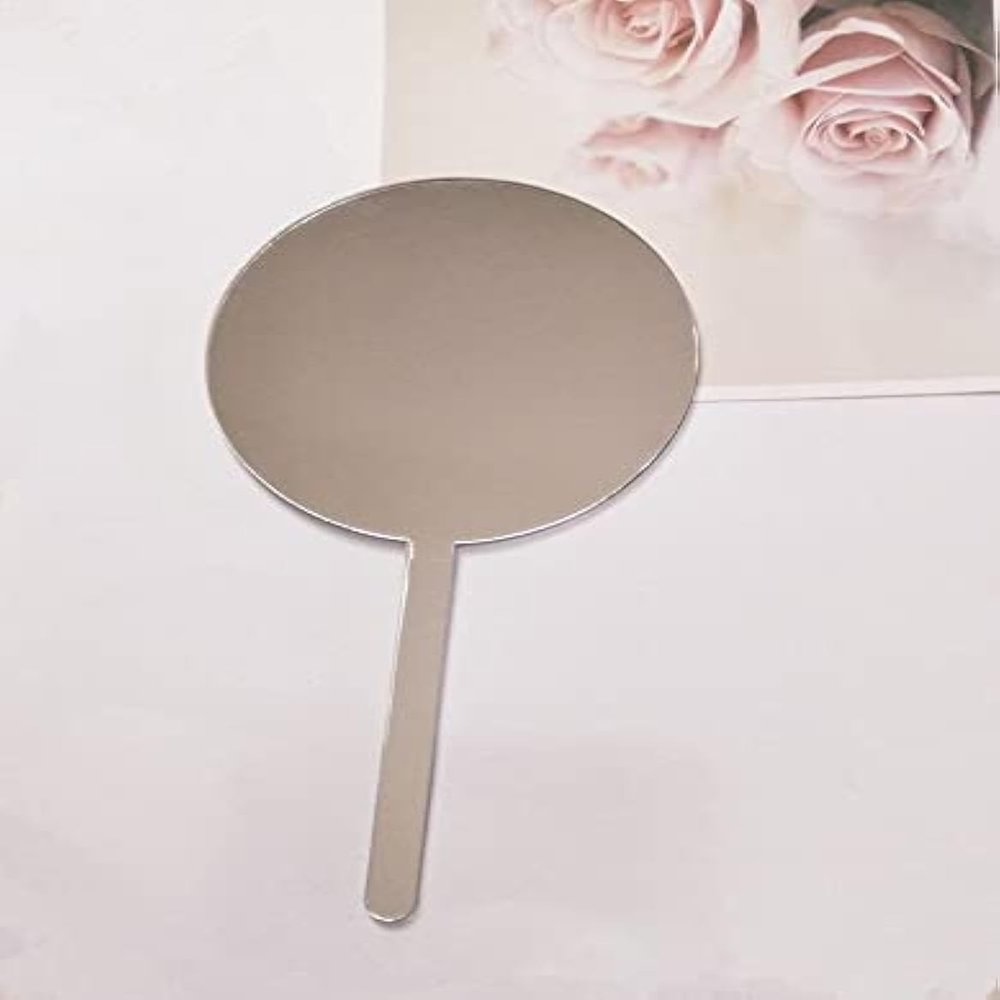 12PCS Round Clear Acrylic Cake Toppers, Personalised Cake Topper, DIY Cake Topper, Cake Topper Blanks for Wedding, Birthday Festival Party Cake Decorations (Silver Mirror)