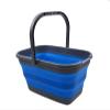 SAMMART 12L Collapsible Rectangular Handy Basket/Bucket (Dark Grey/Blue) view 1