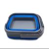 SAMMART 12L Collapsible Rectangular Handy Basket/Bucket (Dark Grey/Blue) view 2