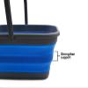 SAMMART 12L Collapsible Rectangular Handy Basket/Bucket (Dark Grey/Blue) view 4