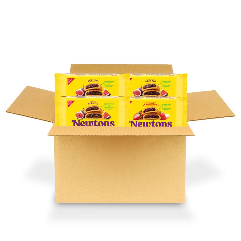 Newtons Soft & Chewy Cookies Variety Pack, Fig Biscuits, Strawberry & 100% Whole Wheat Triple Berry, Pack of 4