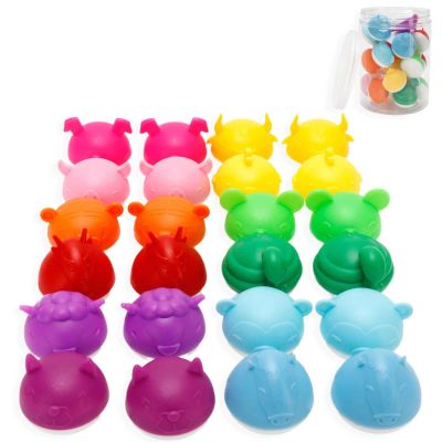 12 Pack Colored Contact Lens Case, Cute Animal Contact Lens Case Bulk Box Holder No Leak Dust Proof Contact Lens Case Organizer with Carrying Box