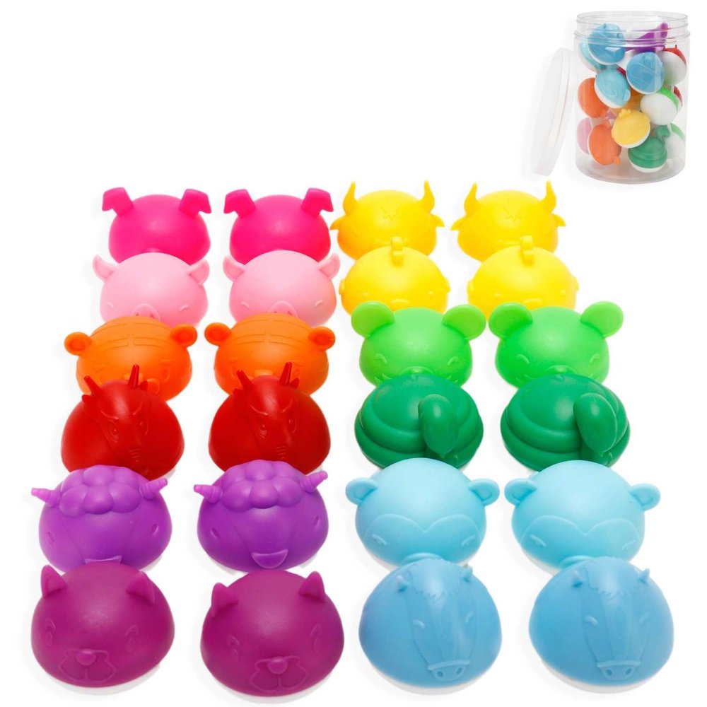 12 Pack Colored Contact Lens Case, Cute Animal Contact Lens Case Bulk Box Holder No Leak Dust Proof Contact Lens Case Organizer with Carrying Box