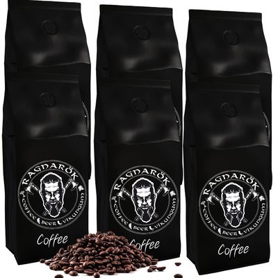C&T Ragnark Coffee, Scandinavian grate coffee, 6000g whole beans, as espresso & cafe crema drinkable, powerful + spicy + aromatic, 100% natural with caffeine