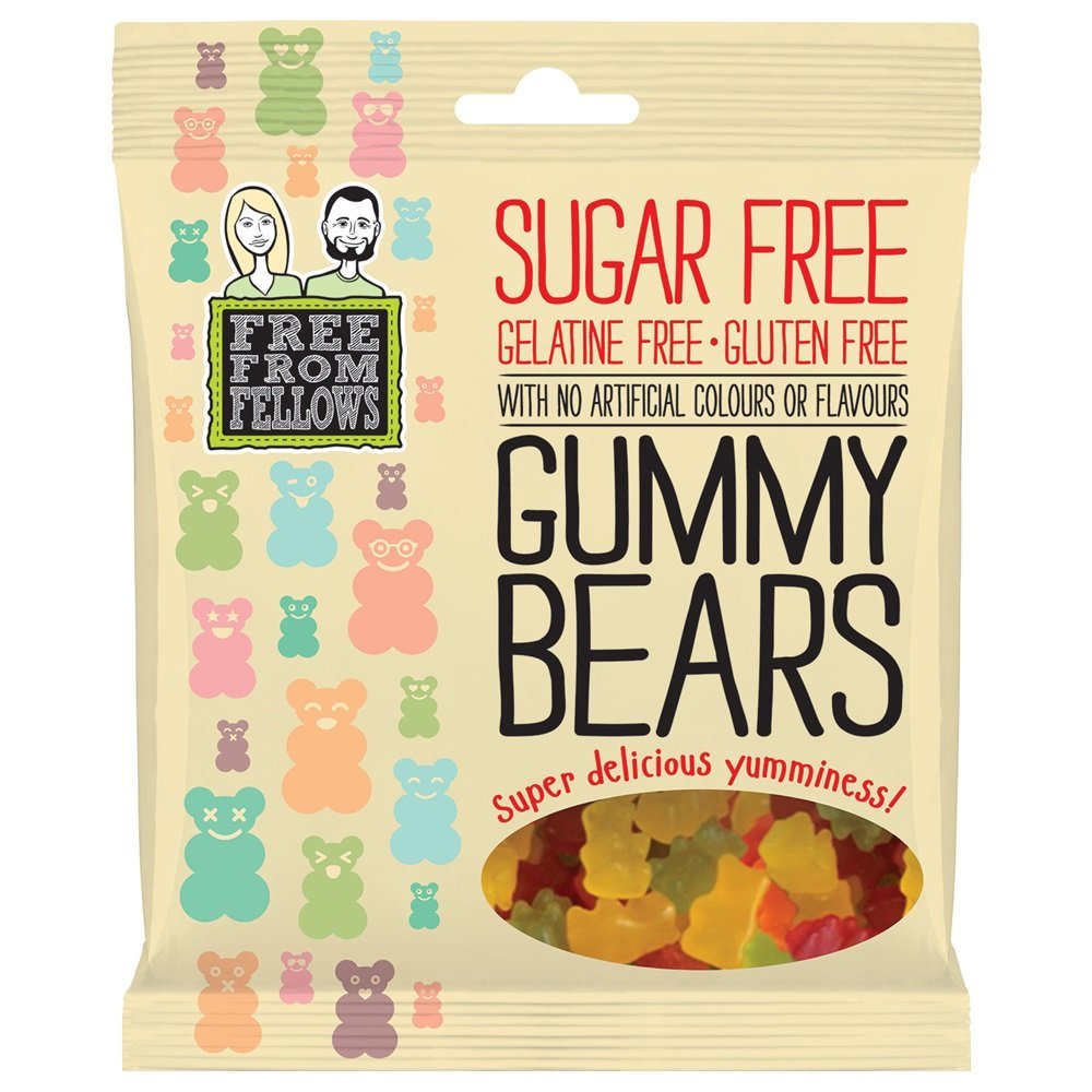 Free From Fellows Gummy Bears Sugar Free Vegan Sweets 100g (Pack of 10)