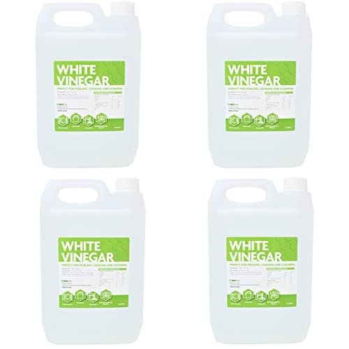 Hexeal White Vinegar 20L  4 x 5L Food Grade White Vinegar for Cooking, Cleaning, Pickling & Baking  Cleans Surfaces, Deodorises & Removes Grime