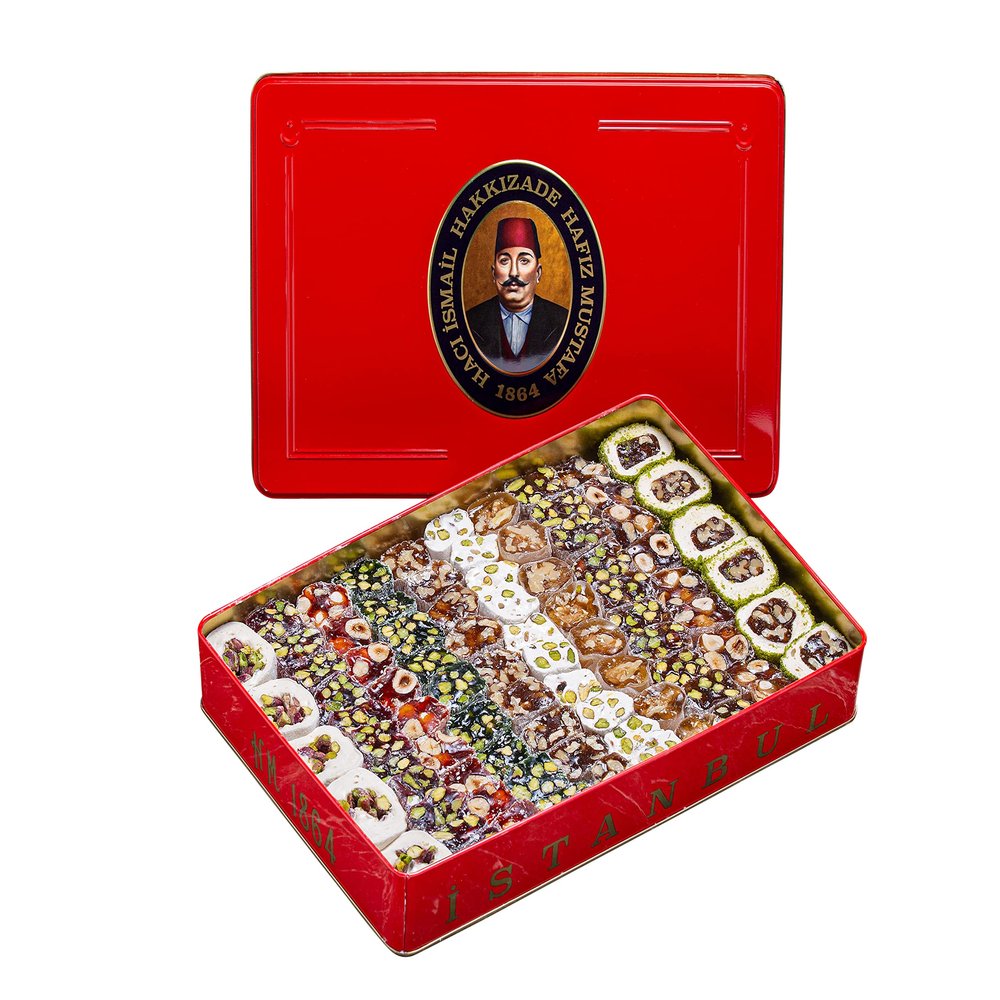 Hafiz Mustafa 1864 Istanbul, Turkish Delight, Dessert Snacks, Pistachio, Hazelnut, Walnut, Fig, Orange, Pomegranate, Kiwi, Honey, Milk - Turkish Sweets Tray Gift Ideas for Birthday, Christmas