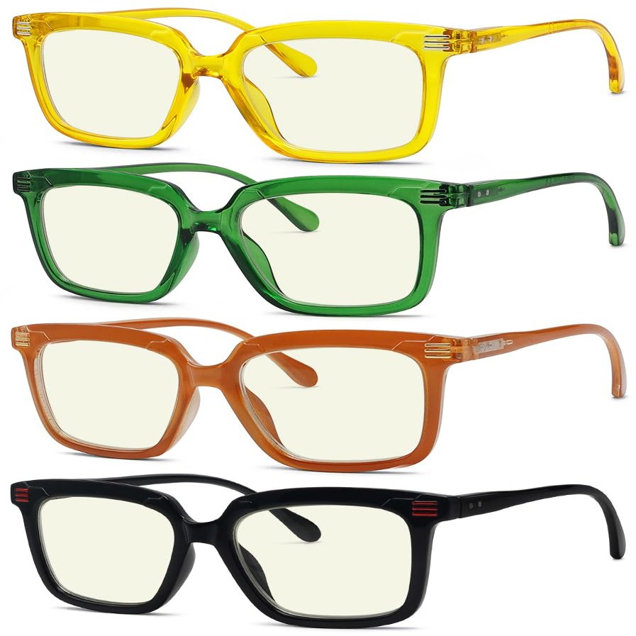 Eyekepper 4-pack Reading Glasses Blue Light Blocking Square Computer Glasses Readers Women 2.75