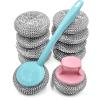 10 Pack Stainless Steel Sponges, Scrubbing Scouring Pad, Steel Wool Scrubber for Kitchens, Bathroom and More view 1