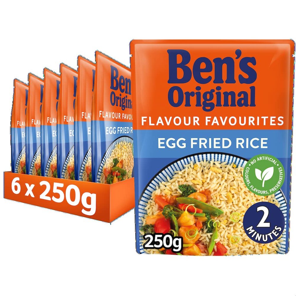 Ben's Original Egg Fried Microwave Rice, Bulk Multipack 6 x 250 g pouches
