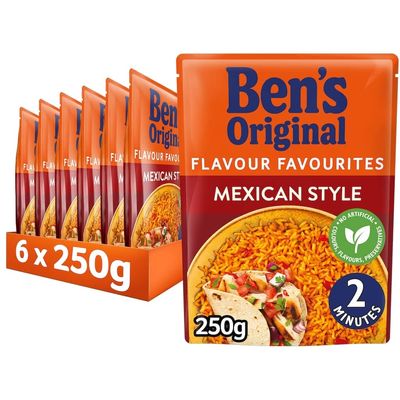 Ben's Original Mexican Style Microwave Rice, Bulk Multipack 6 x 250 g pouches