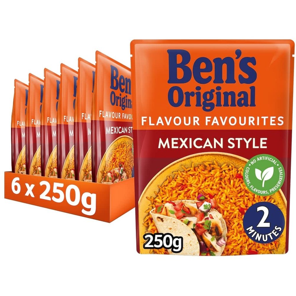 Ben's Original Mexican Style Microwave Rice, Bulk Multipack 6 x 250 g pouches