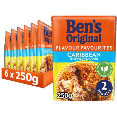 Ben's Original Caribbean Microwave Rice, Bulk Multipack 6 x 250 g pouches