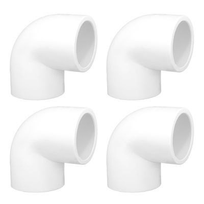 3/4 Inch 90 Degree PVC Elbow Fittings, PVC Pipe Connectors, Furniture Grade, DIY Shelf Garden Support Structure Storage Frame, White (4 Pack)