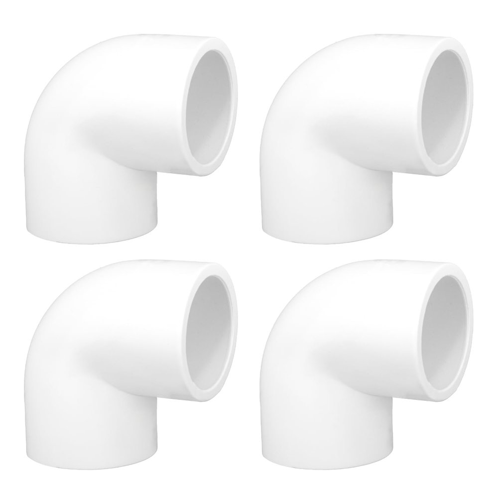 3/4 Inch 90 Degree PVC Elbow Fittings, PVC Pipe Connectors, Furniture Grade, DIY Shelf Garden Support Structure Storage Frame, White (4 Pack)